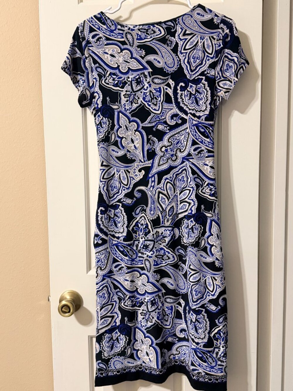 Sz M INC Blue & Black Paisley Print Dress - Picture 4 of 8